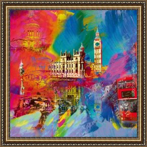 Robert Framed Paintings - London by Robert Holzach
