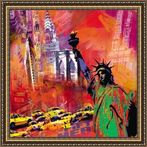 Heaven in New York Framed Paintings - New York by Robert Holzach