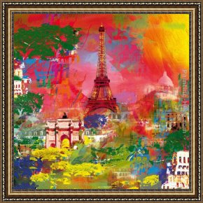 Hubert Robert Framed Paintings - Paris by Robert Holzach