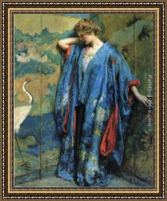 Composition II in Red Blue And Yellow Framed Paintings - Blue and Yellow by Robert Reid