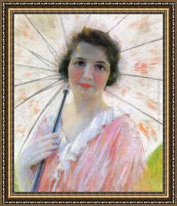 Parasol Framed Paintings - Lady with a Parasol by Robert Reid