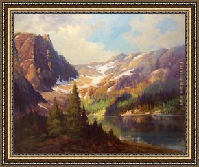 A Picnic Before The Woods Framed Paintings - Payne Lake, California by Robert Wood