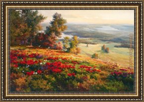 Valley Framed Paintings - Valley View I by Roberto Lombardi