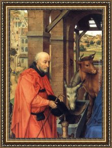 Triptych of The Adoration of The Magi Framed Paintings - Adoration of the Magi - detail by Rogier van der Weyden