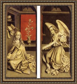 Triptych Framed Paintings - Bladelin Triptych exterior by Rogier van der Weyden