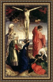Nicolaes Woutersz Van Der Meer Framed Paintings - Crucifixion by Rogier van der Weyden