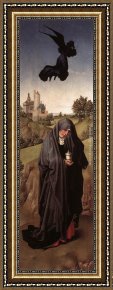 Triptych Framed Paintings - Crucifixion Triptych left wing by Rogier van der Weyden