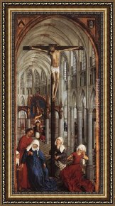 St Wolfgang Altarpiece Resurrection of Lazar Framed Paintings - Seven Sacraments Altarpiece central panel by Rogier van der Weyden