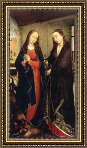 The Mystic Marriage of St. Catherine Framed Paintings - Sts Margaret and Apollonia by Rogier van der Weyden