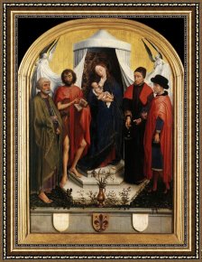 Virgin And Child with Saints Framed Paintings - Virgin with the Child and Four Saints by Rogier van der Weyden