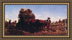Return Framed Paintings - The Return from the Harvest by Rosa Bonheur