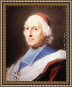 Melchior Broederlam Framed Paintings - Cardinal Melchior de Polignac by Rosalba Carriera
