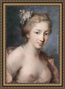 Saskia As Flora Framed Paintings - Flora by Rosalba Carriera