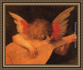 Musician's Table Framed Paintings - Musician Angel by Rosso Fiorentino