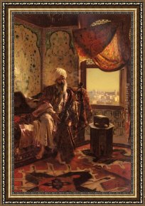Hookah Framed Paintings - Smoking The Hookah by Rudolf Ernst