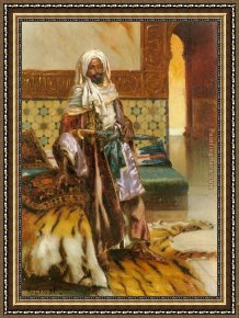 A Little Prince Likely in Time to Bless a Royal Throne Framed Paintings - The Arab Prince by Rudolf Ernst
