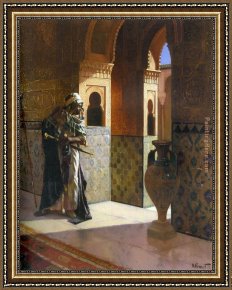 The Guard Room Framed Paintings - The Moorish Guard by Rudolf Ernst
