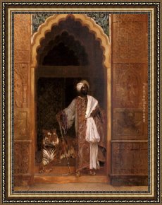 The Guard Room Framed Paintings - The Palace Guard by Rudolf Ernst