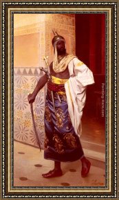 The Guard Room Framed Paintings - A Nubian Guard by Rudolphe Weisse