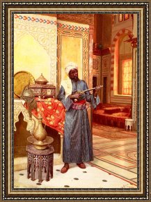 Rudolphe Framed Paintings - Le Garde Harem by Rudolphe Weisse
