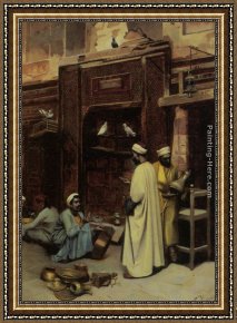 Rudolphe Framed Paintings - Le Marche au Caire by Rudolphe Weisse