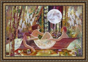 Arabs Crossing The Desert Framed Paintings - The Crossing by Sabzi