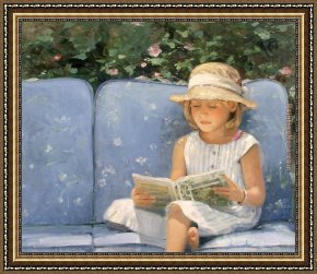 Quiet Thoughts Framed Paintings - A Quiet Corner by Sally Swatland