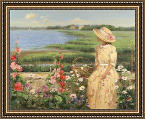 A Long Island River Framed Paintings - Long Island Sound by Sally Swatland