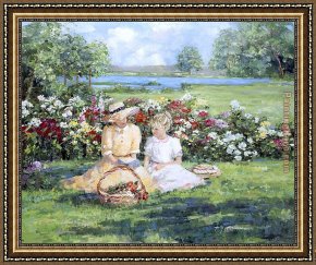 Quiet Thoughts Framed Paintings - Quiet Afternoon at Binney Park by Sally Swatland