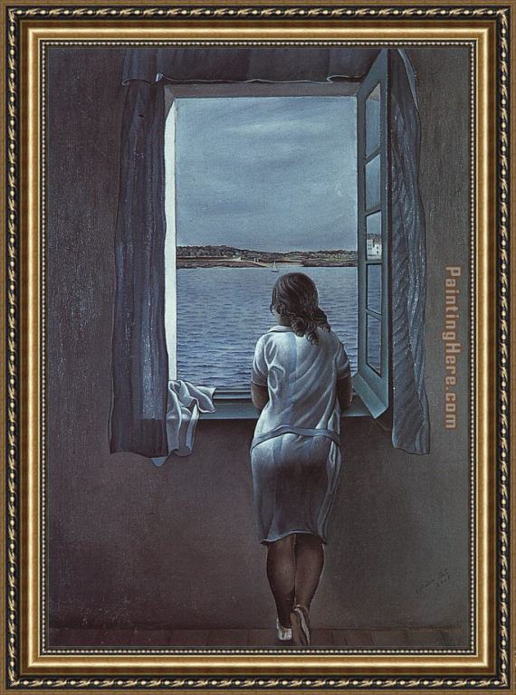Salvador Dali Figure at a Window Framed Painting for sale