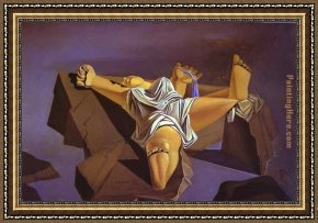 Figure Modern Framed Paintings - Figure on the Rocks by Salvador Dali