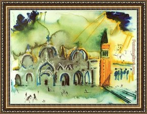 Venice Framed Paintings - Hommage to Venice by Salvador Dali