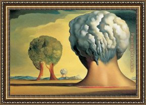 Le Vertige, Idylle Framed Paintings - Les trois sphinx de bikini by Salvador Dali