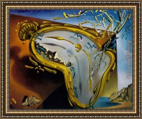 Salvador Dali Framed Paintings - Melting Watch by Salvador Dali