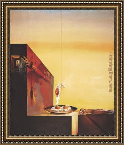 Eze-sur-mer Framed Paintings - Oeufs sur le Plat (Fried Eggs) by Salvador Dali