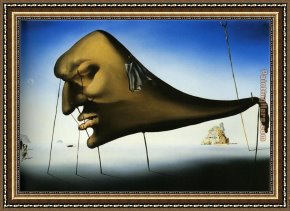Salvador Dali Framed Paintings - Sleep by Salvador Dali