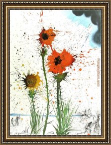 Spring Framed Paintings - Spring Explosive by Salvador Dali