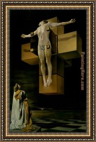 Crucifixion Framed Paintings - The Crucifixion by Salvador Dali