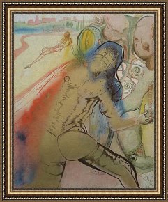 The Death of Demosthenes Framed Paintings - The Death of Clorinda by Salvador Dali