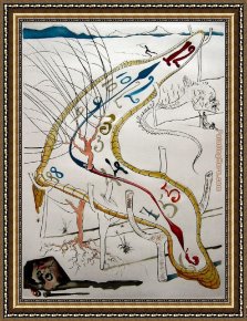 A Little Prince Likely in Time to Bless a Royal Throne Framed Paintings - The frozen watches of space-time by Salvador Dali