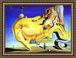 Rain, Steam And Speed - The Great Western Railway Framed Paintings - The Great Masturbator by Salvador Dali