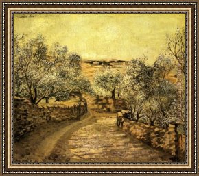 Port of Valencia Framed Paintings - The Lane to Port Lligat with View of Cap Creus by Salvador Dali