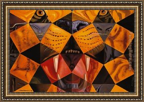 Salvador Dali Framed Paintings - Tiger by Salvador Dali