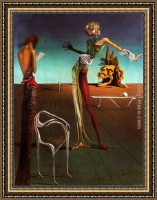Park of Rose Framed Paintings - Woman with a Head of Roses by Salvador Dali