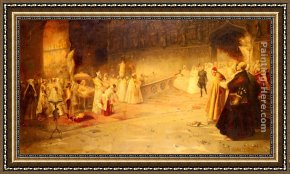 A Little Prince Likely in Time to Bless a Royal Throne Framed Paintings - A Royal Wedding by Salvador Sanchez Barbudo