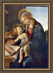 Madonna And Child with Sts Matthew And Nicholas Framed Paintings - Madonna with the Child by Sandro Botticelli
