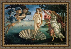 Venus in Front of The Mirror Framed Paintings - The Birth of Venus by Sandro Botticelli