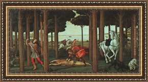 An Interesting Story Framed Paintings - The Story of Nastagio degli Onesti by Sandro Botticelli