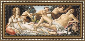 Venus in Front of The Mirror Framed Paintings - Venus and Mars by Sandro Botticelli