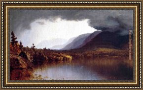 The Coming Storm Framed Paintings - A Coming Storm on Lake George by Sanford Robinson Gifford